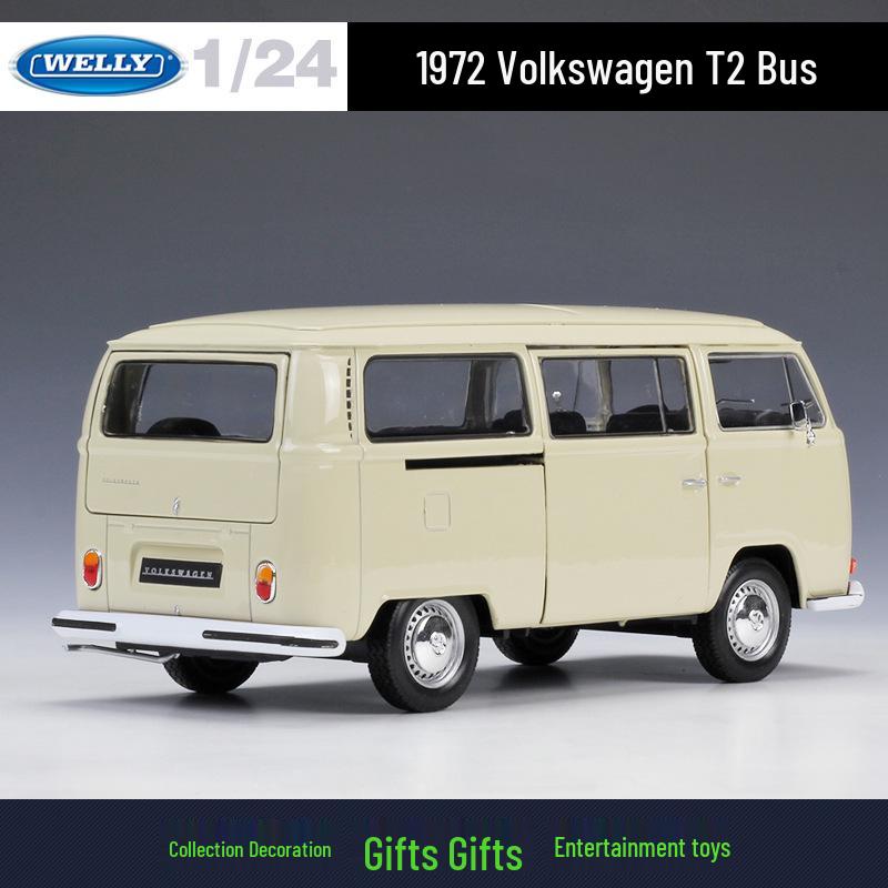 Volkswagen 1972 T2 Автобус Фургон 1:24 Модель из сплава Игрушка