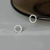 Full Diamond Round Stud Earrings Women's Simple Niche Design Sense Temperament Flash Diamond Round Geometric Earrings