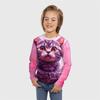 Children's Cartoon Cat Print Cute T-shirts Boys Long Sleeved Fashionable Soft Comfortable Top