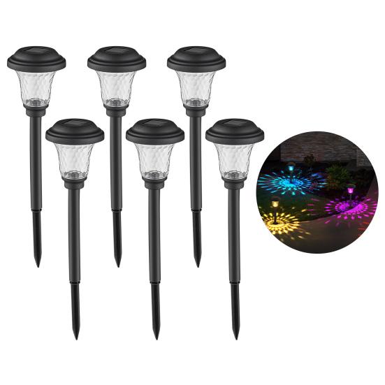 2/4/6 шт. Солнечные садовые водонепроницаемые автоматические фонари включения/выключения IP44 Энергоэффективные сверхъяркие светодиодные газонные лампы