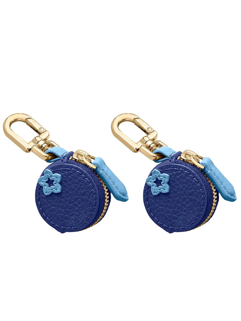 Multi-piece set - Mini cute blueberry fruit pendant coin purse keychain charm fashion PU leather charm small bag gift for women