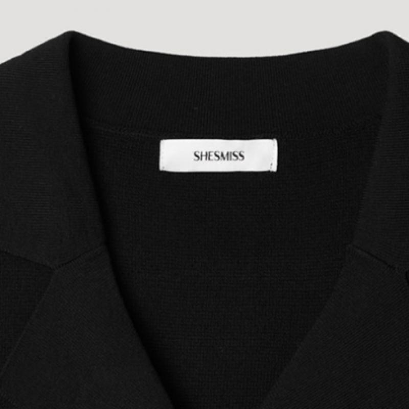 [She S miSS] Открытый воротник V-образный вырез трикотаж SSkpop21640 Bk