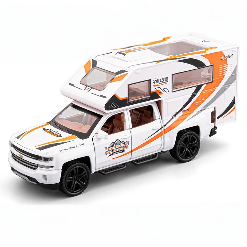 1:32 Chevrolet Blazer Chalet 1976 Кемпинг RV Литой Металлический Модель Симуляция Звука и Света Детская Игрушка Коллекция Подарки Для Мальчиков