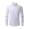 Men Spring Fall Dress Shirt Turn-down Collar Slim Fit Stretchy Single-breasted Long Sleeves Pure Color Mid Length Formal Business Event Office Top