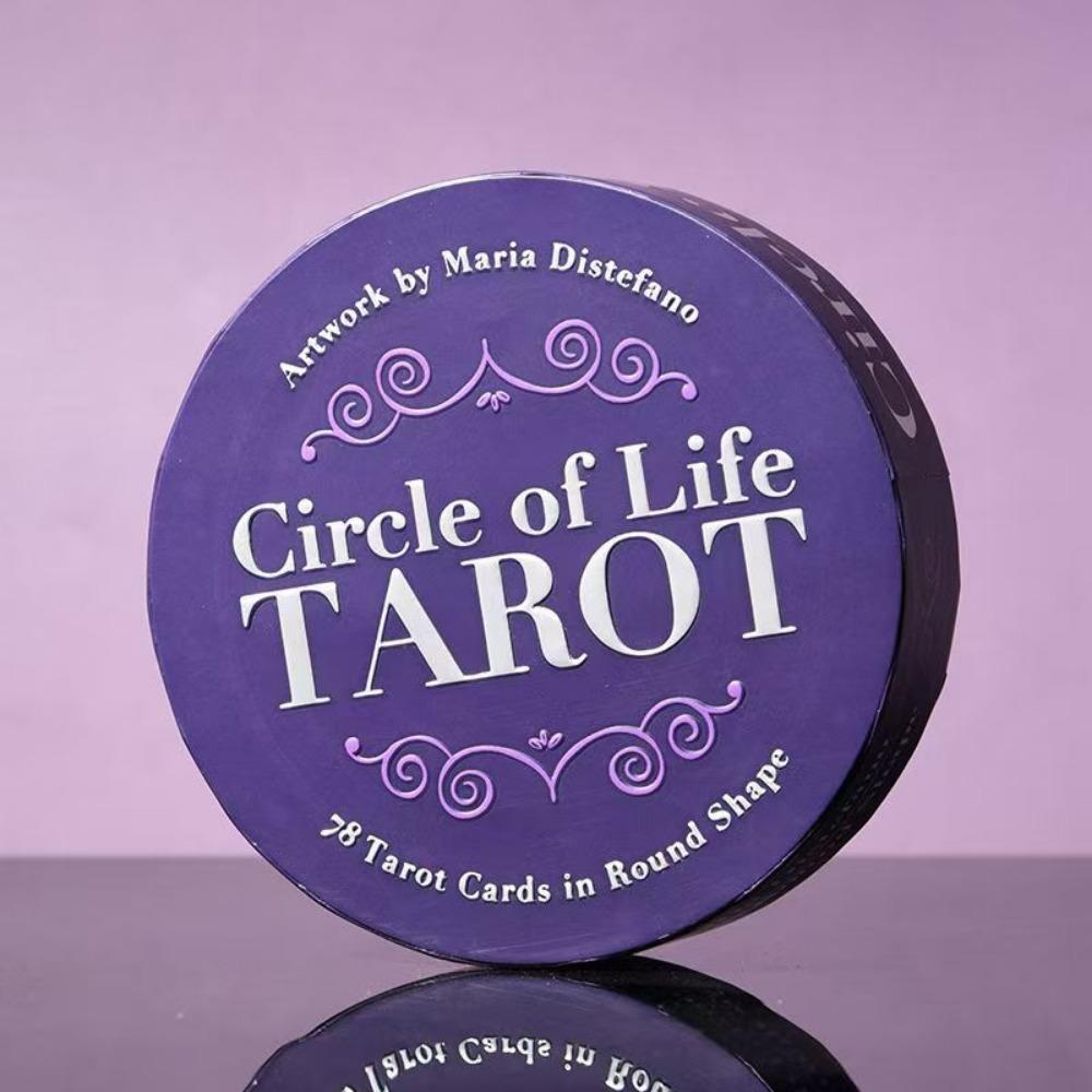 10*10 см колода Таро Круг Жизни 78 карт Таро в круглой форме с руководством для начинающих в жесткой коробке