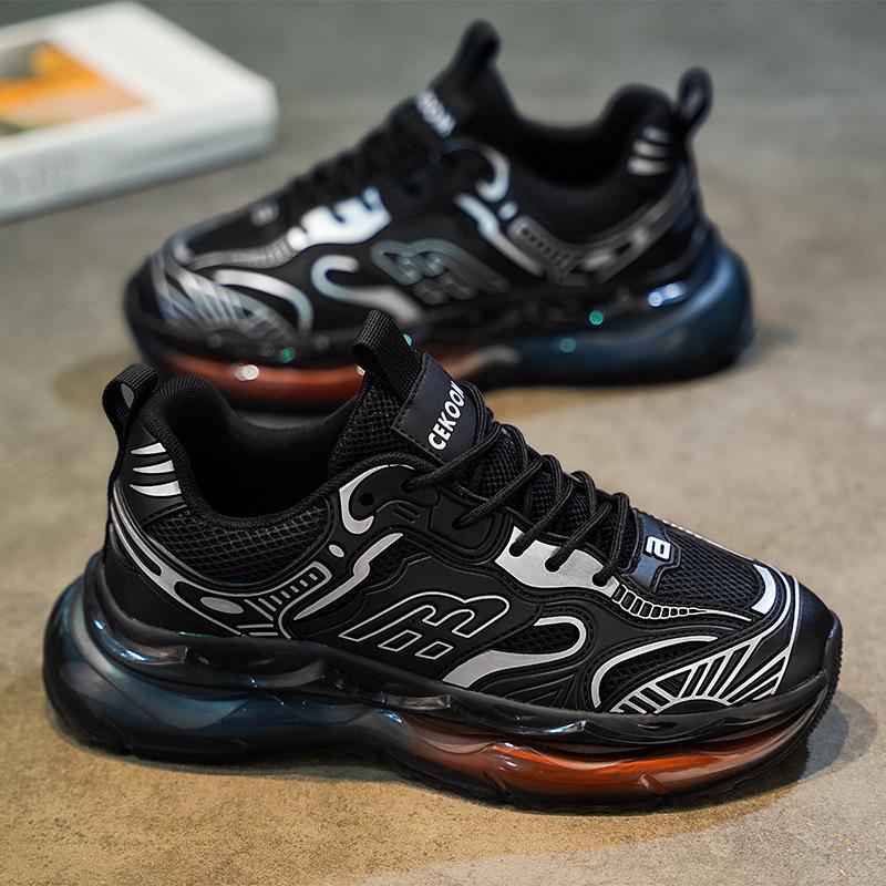 Men's Shoes Spring and Autumn New Breathable Mesh Shoes Men's Sports Shoes Trendy Versatile Platform Dad Trendy Shoes