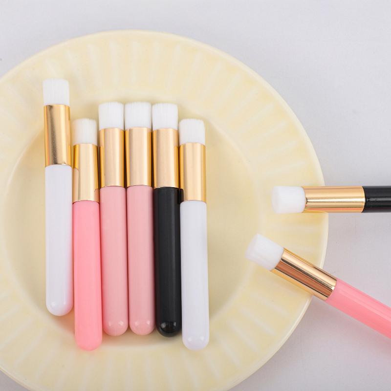 4 шт. Красивая кисть для наращивания ресниц, кисть для очистки, кисть для ресниц, кисть для носа, кисть для макияжа с плоской головкой и мягкой щетиной для боковой поверхности носа