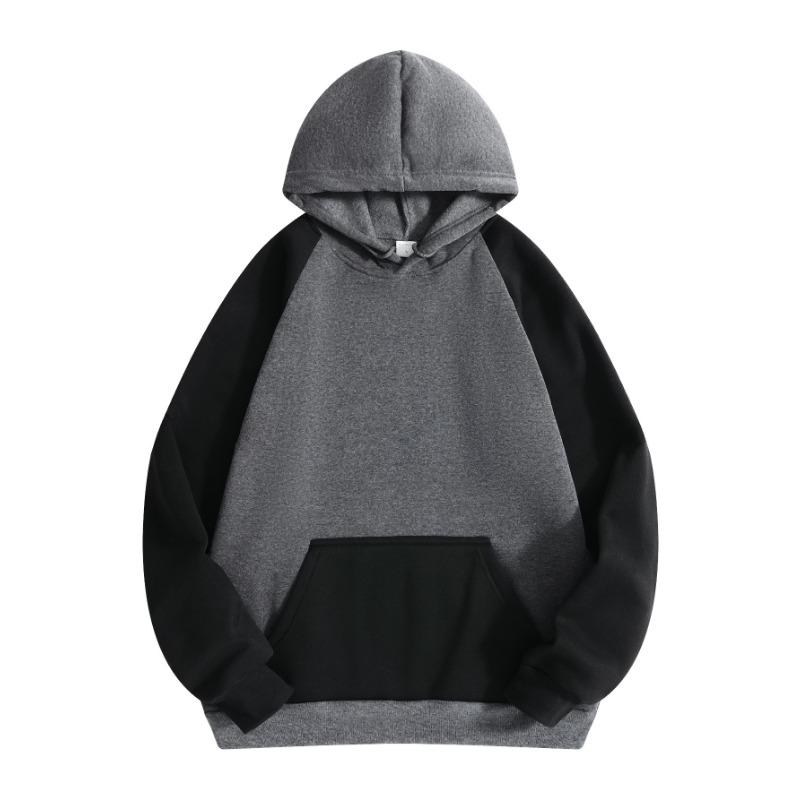Men S Color Block Thick Hooded Pullover Sweatshirt