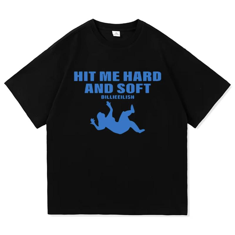 Билли Айлиш Hit Me Hard and Soft The Tour Live in 3D Футболка 2026 Лето Новая Унисекс Женская Хлопковая Оверсайз Футболка Y2K