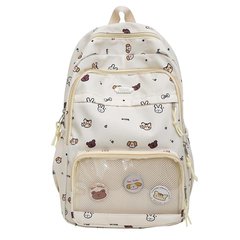 Студенческий школьный рюкзак с мультяшным принтом, легкий рюкзак большой вместимости