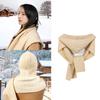 Fashionable Solid Color Shawl Wrap Soft Knitted Scarf Hat for Various Outfit Office Decorative Shoulder Wrap Neckpieces