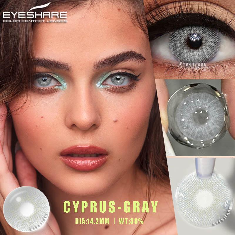 Eyeshare 2pcs Korean Color Contact Lenses for Eyes Blue Eye Contact Lens Brown Contacts Natural Gray Cosmetic Pupils for Eyes