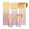 30pcs Gold Dinnerware Set Stainless Steel Dinner Knife Fork Coffee Spoon Teaspoon Flatware Dishwasher Safe Kitchen Tableware Set