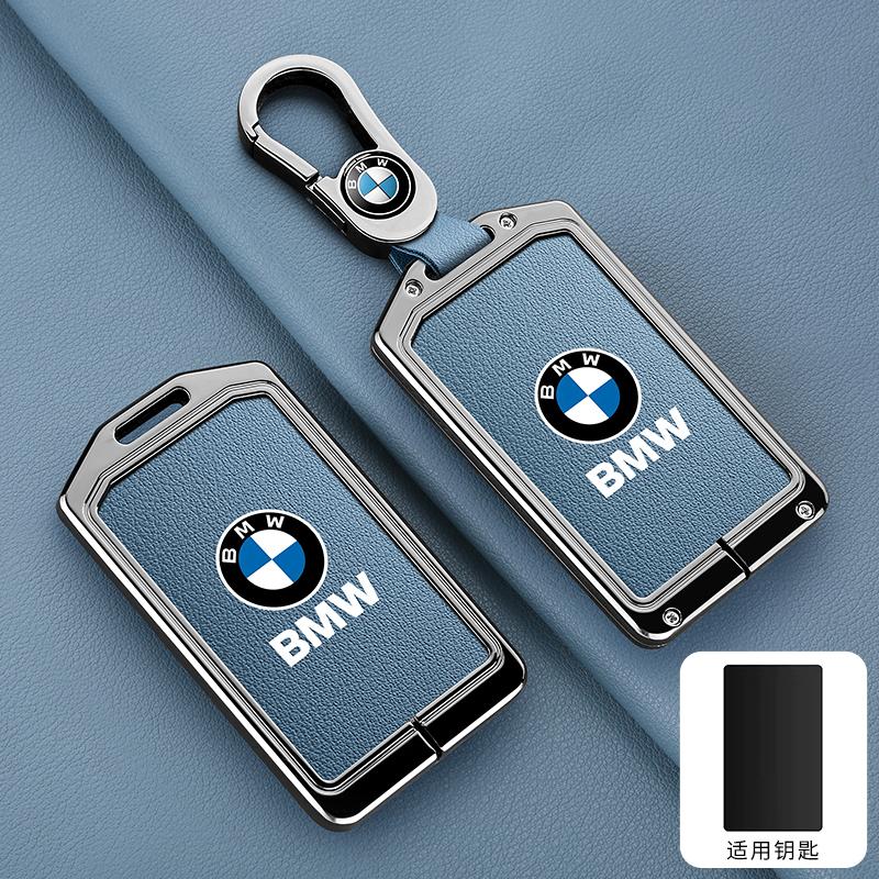 rztbk6 Vintage Leather Car Remote Card NFC Key Case Fob Cover For BMW 1 3 5 7 Series X1 X3 X5 X6 X7 535le Auto Keychain Accessories