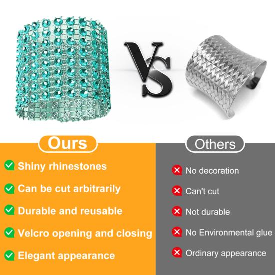 50 шт., пряжка для салфеток, блестящее кольцо для салфеток со стразами, многоразовая застежка, лента, держатель для полотенец для свадебных вечеринок, домашний декор