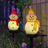 Weather Resistant Yard Art Solar Snowman Pathway Lights Outdoor Waterproof Ground Stake with LED Decorative Lawn Ornament Light Garden Light