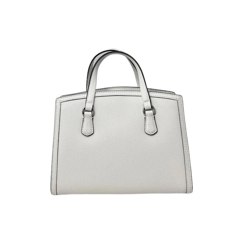 MICHAEL KORS Chantal commuter business adjustable shoulder strap cow leather messenger bag handbag small size women's silver