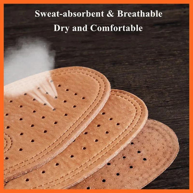 Men's Arch Support Insoles for Shoes Comfortable Deodorant Casual Leather Insole for Flat Feet Plantar Fasciitis Shoe Cushion