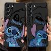 Мультяшный Дисней Стич Черный Мягкий Чехол для Телефона для Samsung Galaxy A50 A04 A40 A16 A10 A12 A05 A20 A13 A30 A15 A06 A70 A17