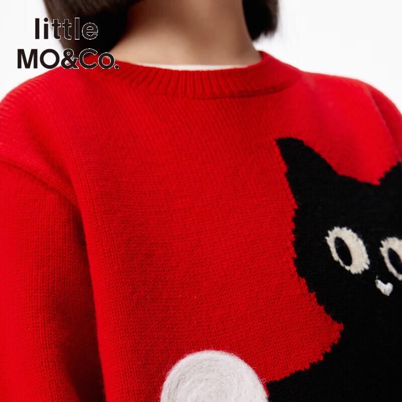Little MO&Co. Детский пуловер с принтом кошек