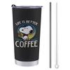 Snoopy Tumbler Mug Coffee Cup Convenience Store Cup Cold Insulation Water Bottle Direct Drinking Stainless Steel with Lid Portable Straw Character