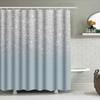 Modern Bathroom Decor Shower Curtain Set Sparkly Blue Ombre Design For Bathrooms Durable Polyester Fabric Easy Installation With