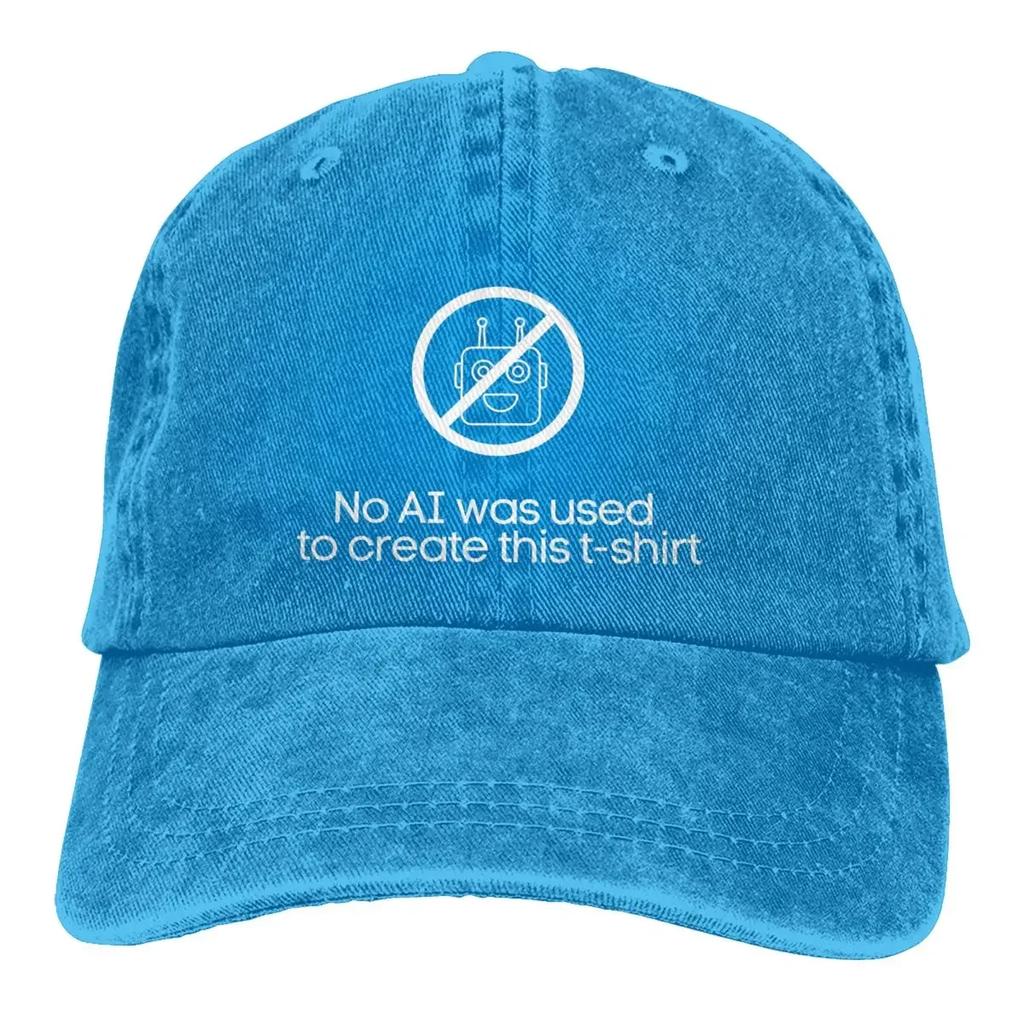 Стираная мужская бейсболка AI Vs Human No Trucker Snapback Ковбойские кепки Dad Hat ChatGPT Golf Hats