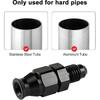 EVIL ENERGY 6AN Male to 3/8" Hardline Compression Fitting Adapter Aluminum Black 2PCS