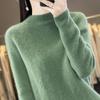 Autumn/Winter Thick Wool Pullover: Half-High Neck, 7-Gauge, Long Sleeve Knit Base Layer Sweater.