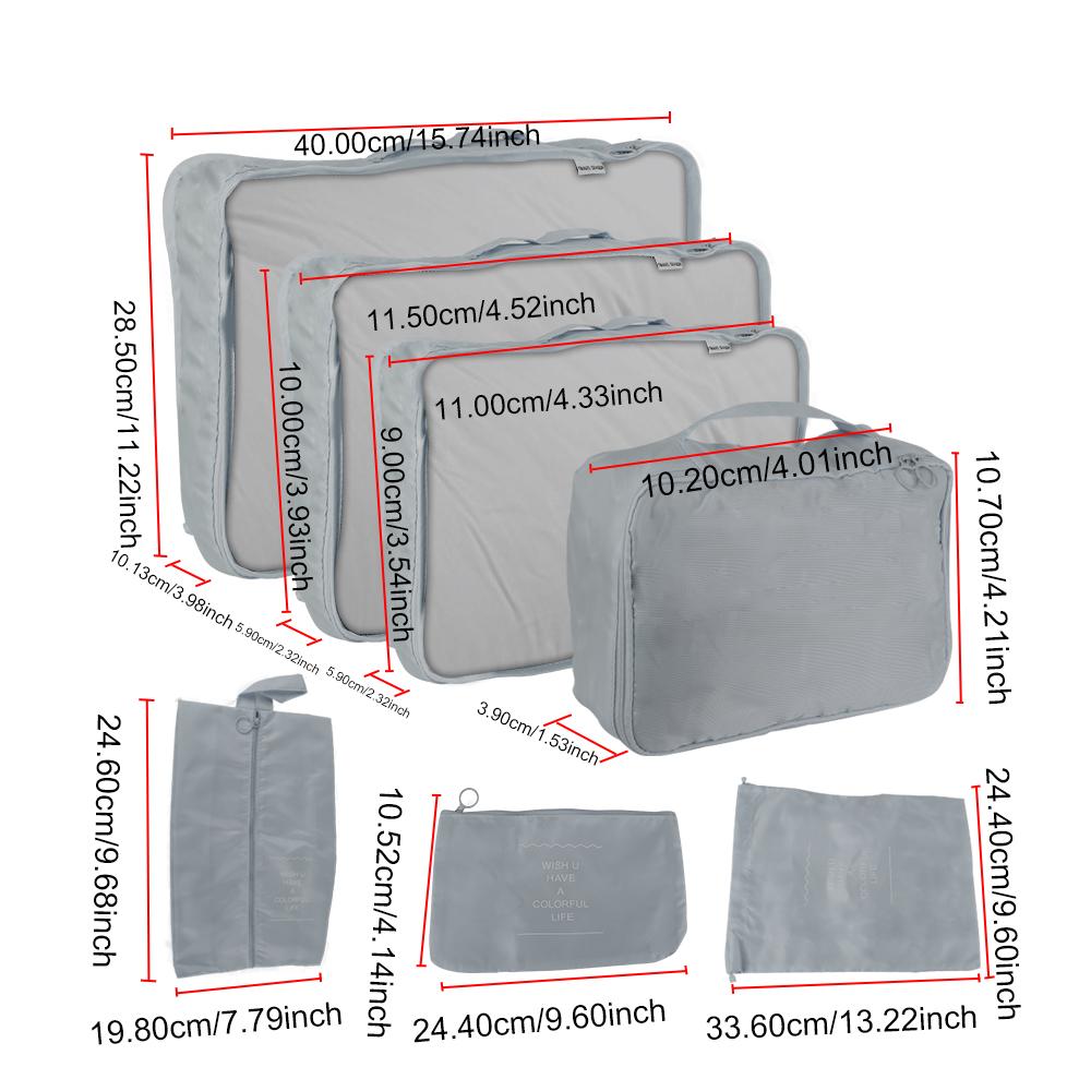 Blanket Shoes Organizers Bag Folding Travel Organizer Storage Bags Clothes Luggage Travel Organizer 7pcs Travel Storage Bag Set