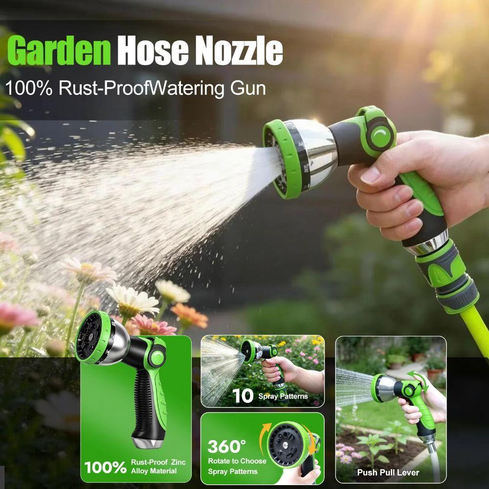 10 Modes Garden Hose Nozzle Zinc Zinc Zinc Alloy Watering Tool Garden Plant Watering