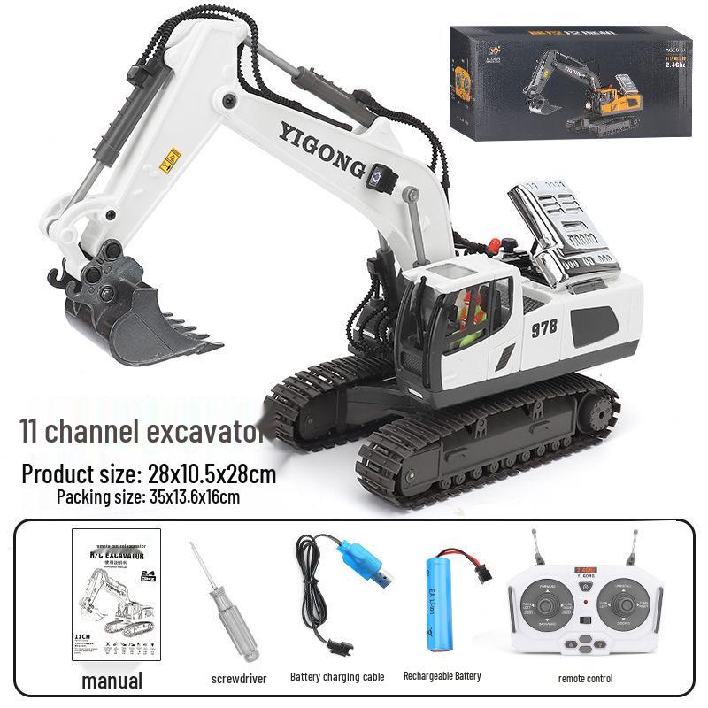 Free Shipping Alloy Remote Control Excavator Dump Truck Toy for Kids