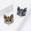 Cute Exquisite Alloy Rhinestone Fox Head Brooch Fashion High-End Men'S And Women'S Clothing Corsage Jewelry Pin