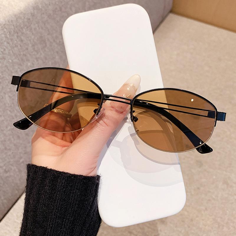 New high-end old money style sunglasses women pay FK home retro UV-proof metal sunglasses trend