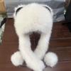 Женская зимняя шапка Новая из искусственного меха лисы Милые ушки Теплая утолщенная шапка-ушанка с ушками медведя