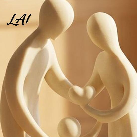 Modern Figurines for Family of Three 3D Printed Figurine Abstract Parent Child Bond Elegant Sculptures Interior Sculpture Tabletop Ornament,