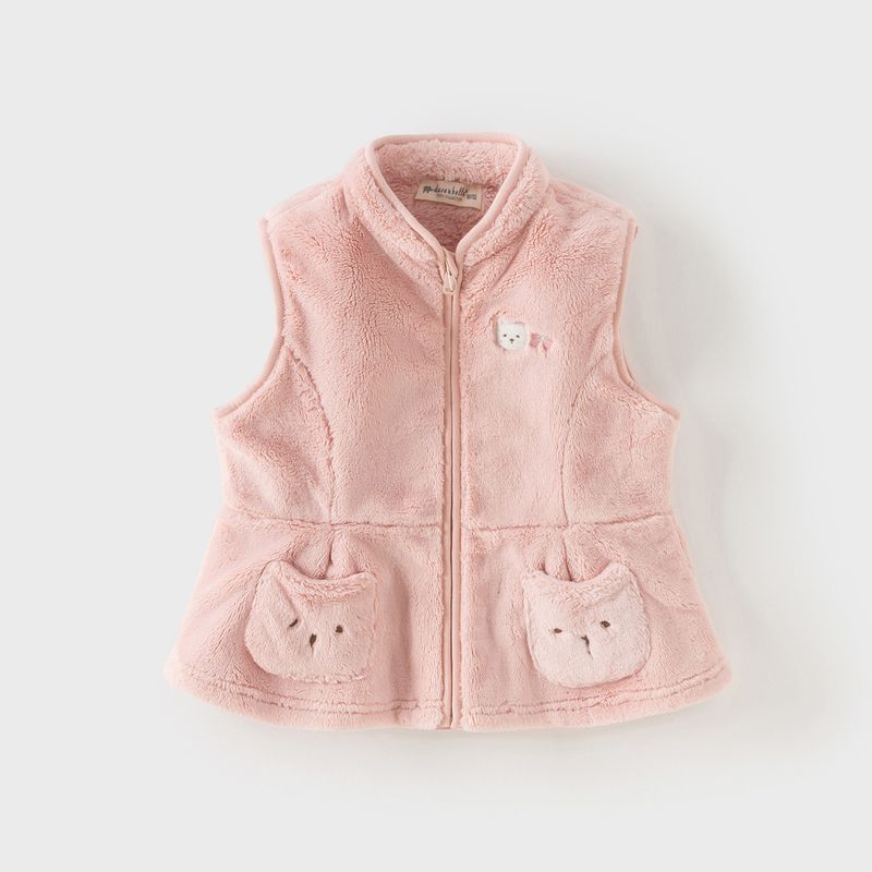 David Bella Kidsren's Outer Vest 2026 New Style Milk Velvet Vest for Girls, Baby Girl Winter Vest Top