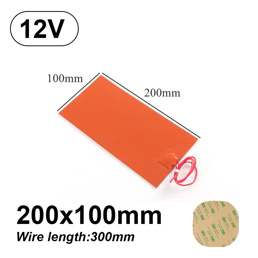 12V 220V Silicone Rubber Heating Pad Flat Heater Band Square Heated Bed Flexible Waterproof 3D Printer Glue Sticker Adhesive