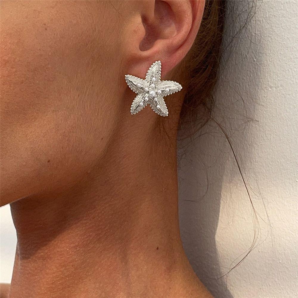 Summer Beach Ear Studs Simulated Starfish Small Star Earring Trendy Earrings for Women  for Women