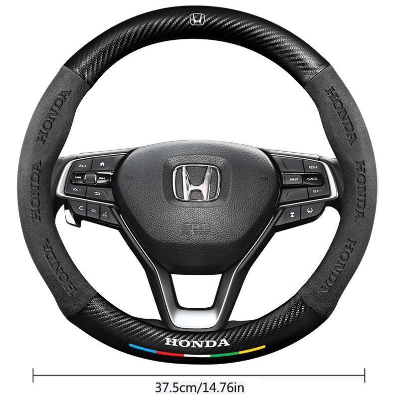 1 шт. Автомобильная накладка на руль из углеродного волокна для Honda Civic FIT CRV Accord Jazz HRV, нескользящая накладка на руль для интерьера автомобиля