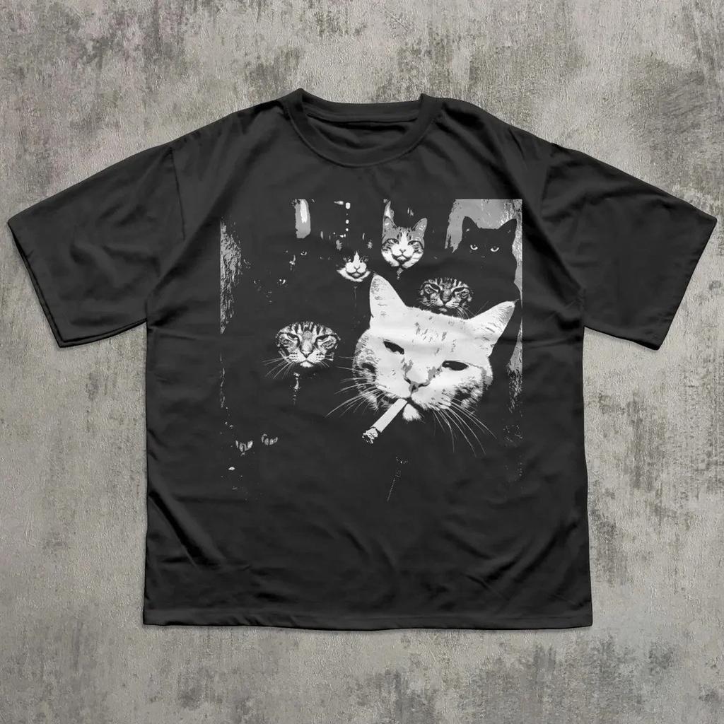 Funny Gangster Cat Shirt, Meme Cats Graphic Tee, Vintage Cat Lover Shirt