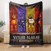 Name Custom FNAF Print Flannel Blanket High Quality Warm Comfortable Cover for All Seasons Perfect for Gifts Home Decor