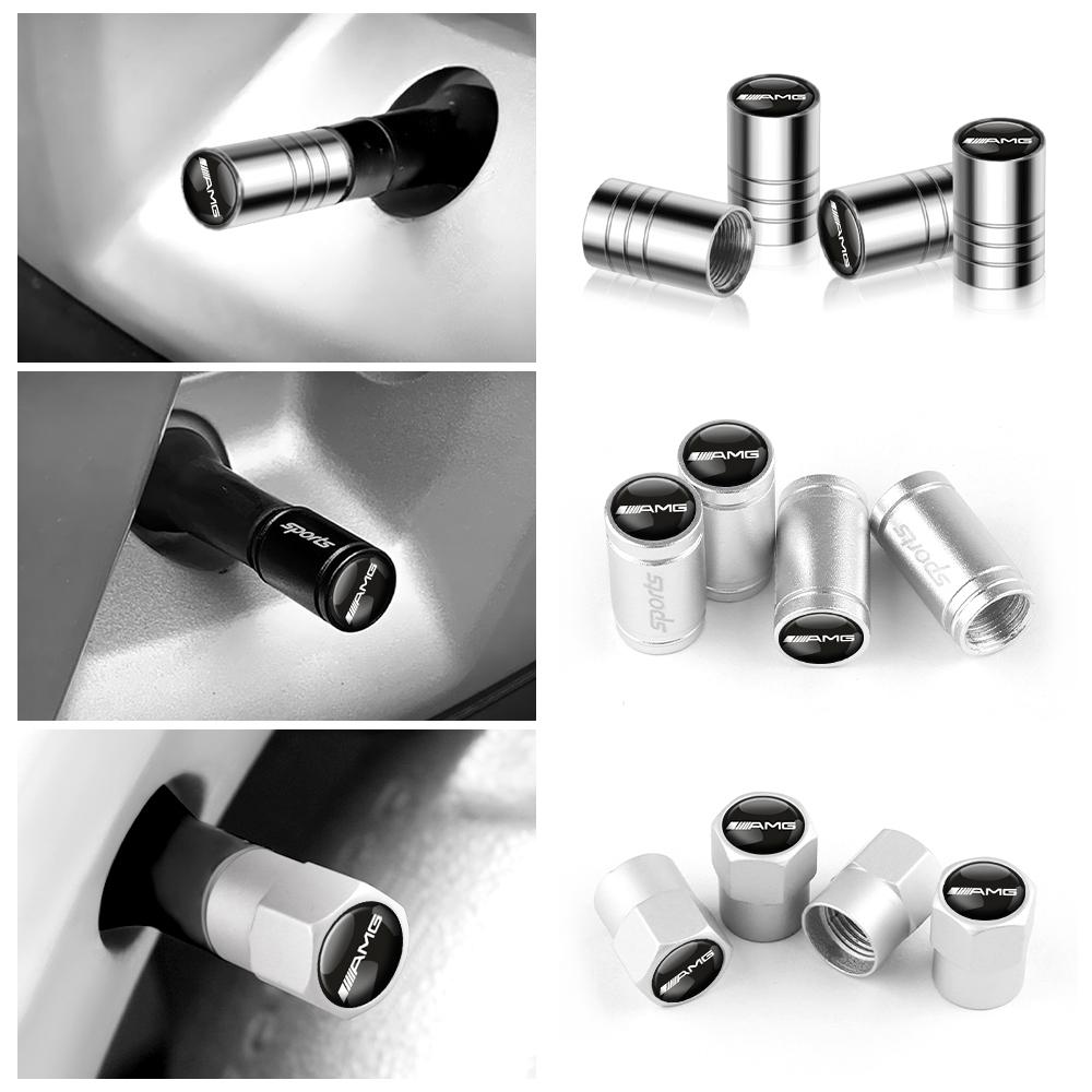 XTRL1 4Pcs Metal Car AMG Badge Wheel Tire Valve Caps Dust Cover For Mercedes Benz AMG W212 W213 W205 W177 W204 V177 W247 W176 GLA GLC