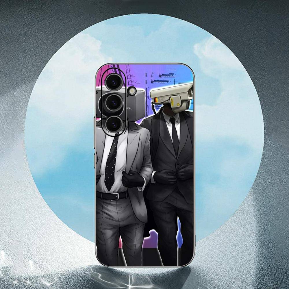 S-Skibidi T-Toilet For Samsung Galaxy S23 S24 S25 Ultra S22 Plus S21 Black Soft Case Waterproof Soft Case
