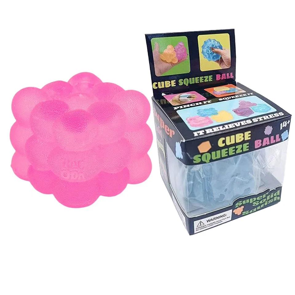 1Pc New three-dimensional candy kneading music adult Stress Relief Squeeze sensory Toy Decompression Simulation Cube Party Gifts