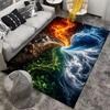 Four Elements Fire Water Earth Air Swirl Art Print Rug for Spiritual Home Wall Decor