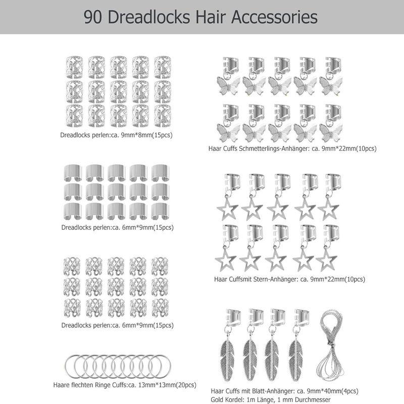 European and American Fashion Simple Metal Hollow Pattern Hair Buckle Wig Headwear Dreadlock Decoration Braided Hair Accessories DIY Accessories