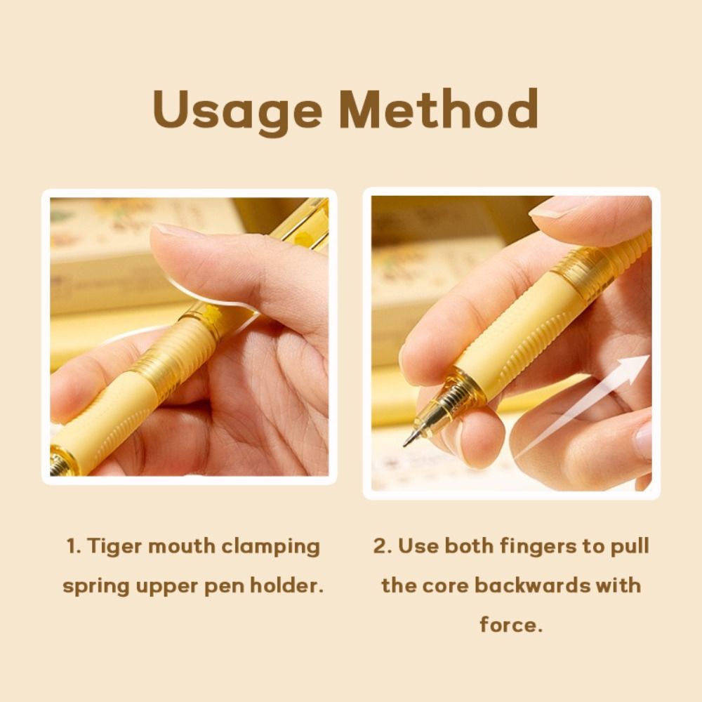4PCS/Set Spring Lifting Neutral Pen 0.5mm Color Ink Writing Pens Quick-Dry Ball-point Pen Students