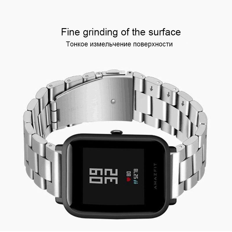 20 мм/22 мм ремешок Для Amazfit GTS/2/3/4/2e/GTS2 Mini/GTR2/2e/stratos/3/4/47 браслет для часов из нержавеющей стали correa Amazfit bip ремешок