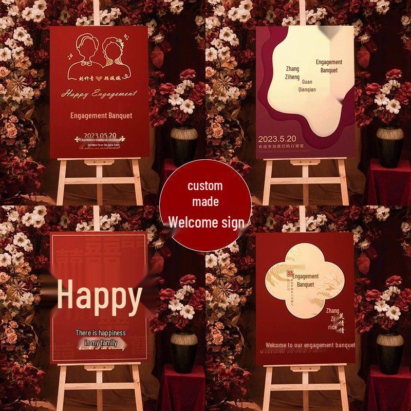 Свадебная церемония Помолвка Приветственный знак - Декоративный указатель и подставка для доски с водой